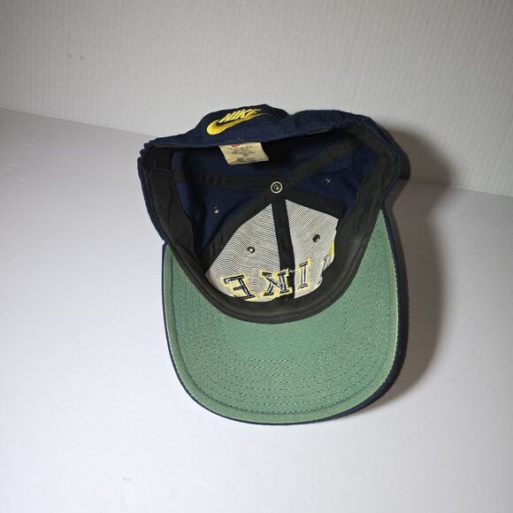 Nike Vintage 90s Nike Arch Spell Out Hat Blue & Yellow Adult S/M - Picture 6 of 7